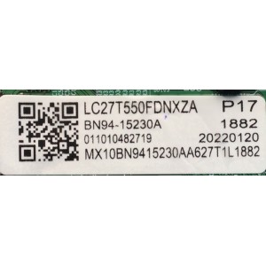 MAIN PARA MONITOR SAMSUNG / NUMERO DE PARTE BN94-15230A / BN41-02777A / BN9415230A / 15230A / BN97-16594A / PANEL CY-PT270BNAV1H / MODELO LC27T550FDNXZA AA02